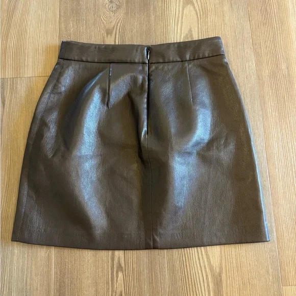 Aritzia Wilfred Brown (Faux) Leather Skirt - Picture 2 of 3